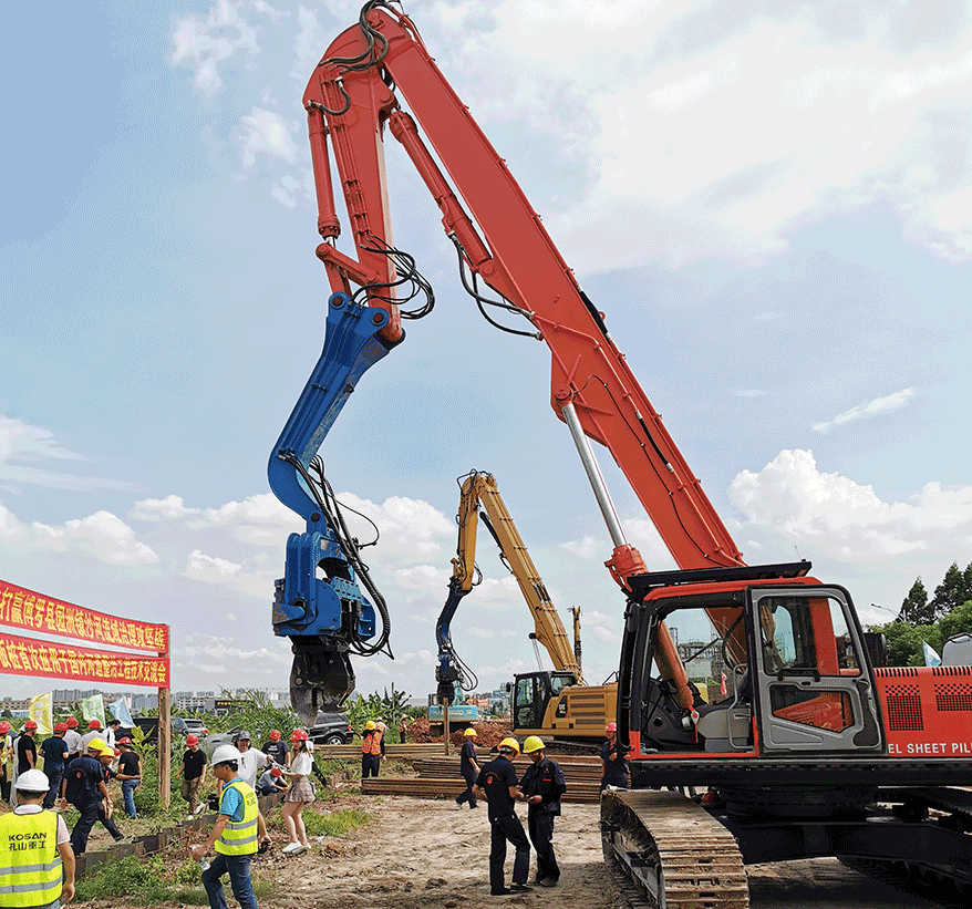 廣州挖機(jī)打樁臂,挖掘機(jī)打樁臂定制